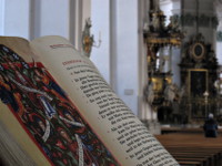 [Pagina di Vangelo aperta nella cattedrale di San Gallo]