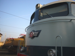 [Locomotiva elettrica FS E444.001 nel deposito di Milano Smistamento]