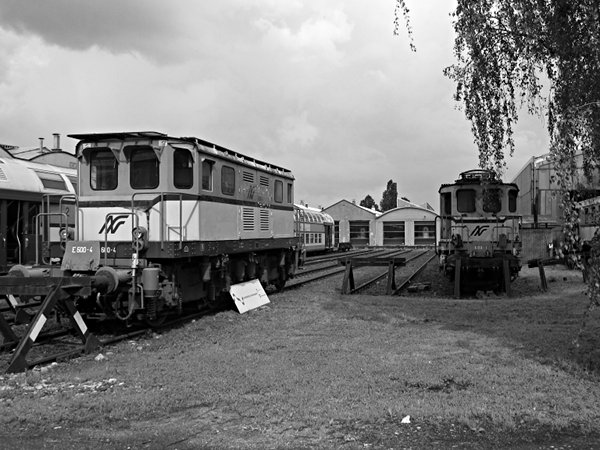 [Locomotive
elettriche E600-1 ed E600-4 delle Ferrovie Nord Milano, accantonate a
Novate Milanese]